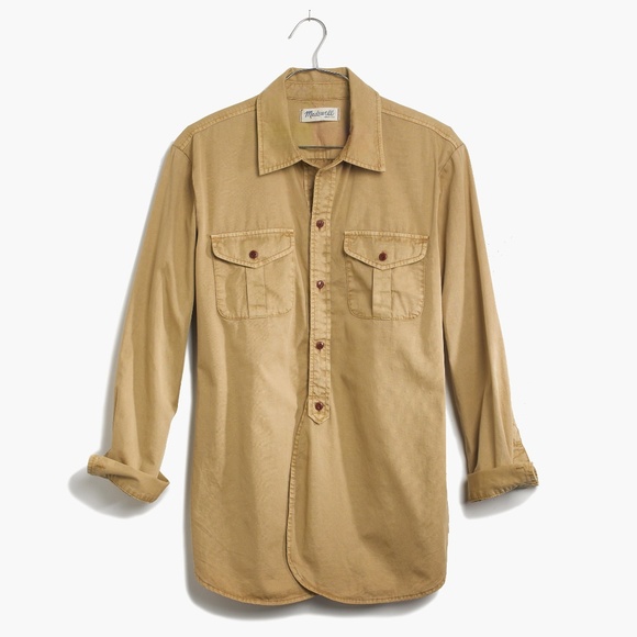 Madewell Tops - MADEWELL cargo workshirt khaki utility Small